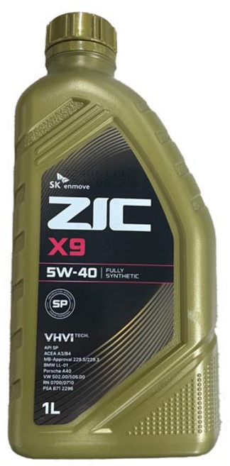 ZIC X9 5W40 1L 가솔린 엔진오일, 1개