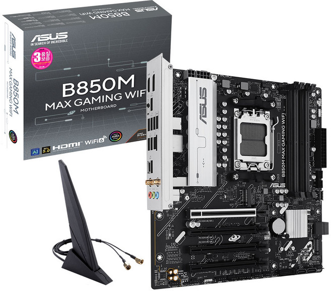 ASUS B850M MAX GAMING WIFI STCOM 에이수스 컴퓨터 게이밍 PC 메인보드 AMD CPU추천 MainBoard