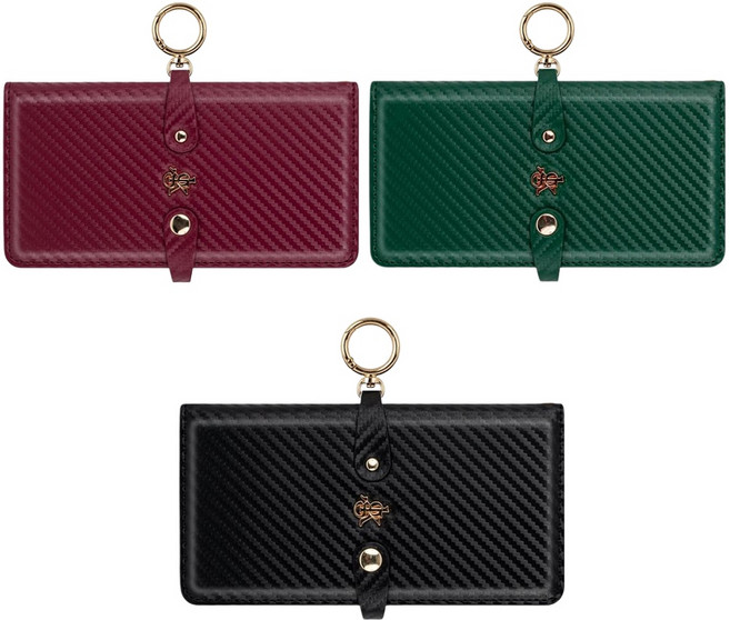 갤럭시A32 케이스 SM-A325N 가죽 카오니 메탈블 카보닉 (손가락 링 고리) 카드 지폐 수납 포켓 똑딱이 잠금 장치 지갑 커버