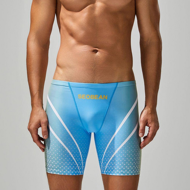 SEOBEAN 男士平角泳褲 漸變個性專業款