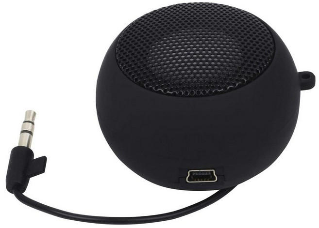 보조 입력 유선 3.5mm 헤드폰 잭이 있는 미니 스피커 휴대용 충전식 여행용 스피커, 하나, 보여진 바와 같이