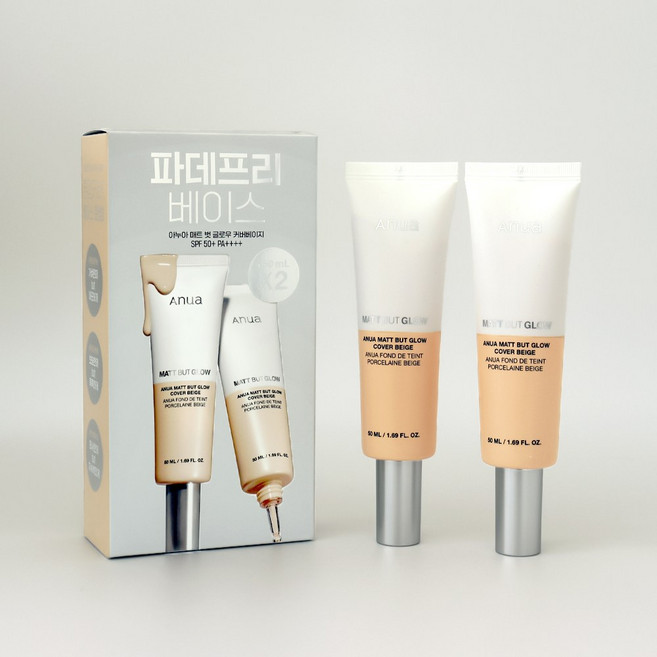 아누아 파데프리 매트 벗 글로우 커버베이지, 50ml, 2개