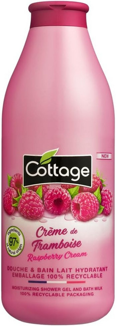 코티지 라즈베리 크림 모이스처라이징 밀크 샤워젤 750ml, 1