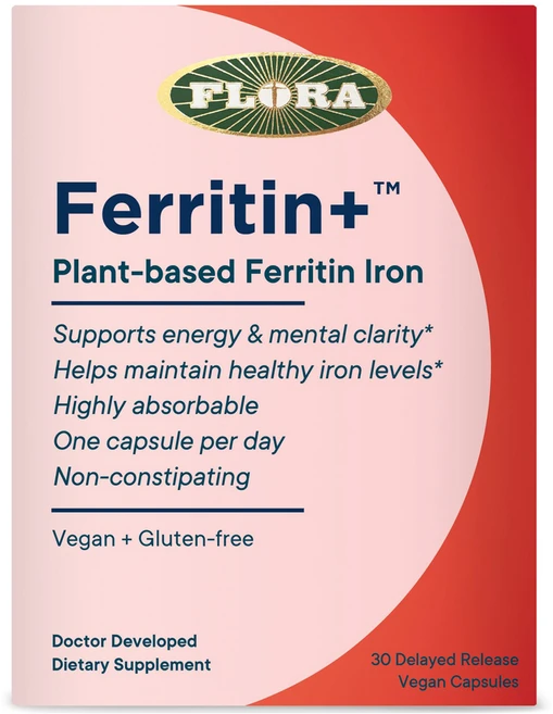 Flora Ferritin+ 식물성 페리틴 철분 지연 방출 베지 캡슐, 1개, 30정 - 쿠팡