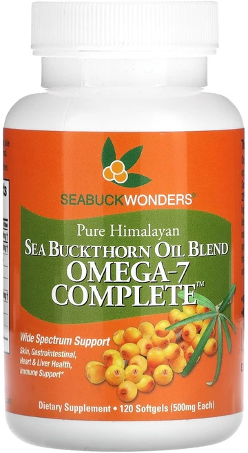 SeaBuckWonders 산자나무 오일 혼합물 오메가7 컴플리트 1000mg 소프트젤 120정(소프트젤 1정당 500mg), SeaBuckWonders산자나무오일혼합물오메가7컴플리, 1개, 120정 - 쿠팡