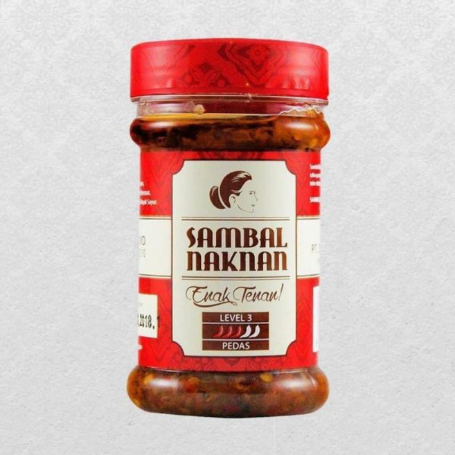 외국 향식료 소스 하람 푸드 삼발 나크난 페다스 레벨 3 5.11온스(145g) 병. 낙난 메루파칸 카스 아시아 양 디라식 덴 범부 단 레셉 전통. 인도네시아 할랄 제품 1팩, 145g, 1개