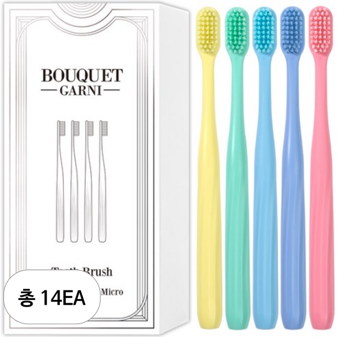 부케가르니 딥 클리어 2중 미세모 파스텔 칫솔, 20개입, 14개