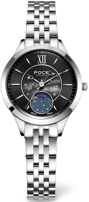 포체밀라노 남성용 문페이즈 메탈 커플 손목시계 FM7603