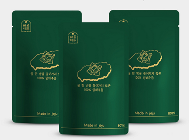 하루제주 고깔 양배추즙 80ml 30포 100% 제주산 양배추 NFC 저온착즙, 30개