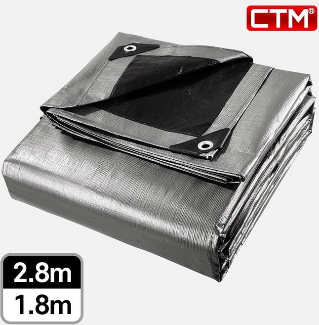 CTM 천막 최고급지 타포린 방수포 그라운드시트 캠핑 덮개 2.8m 3.8m 4.8m, 01 GRS-280(그레이)