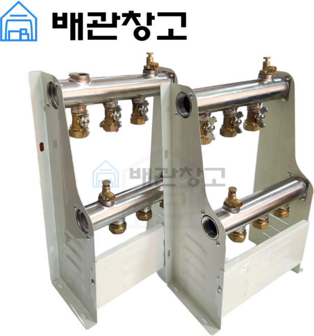 보일러 온수분배기 25A 기름보일러용 4구 스텐 완카바 난방 급수