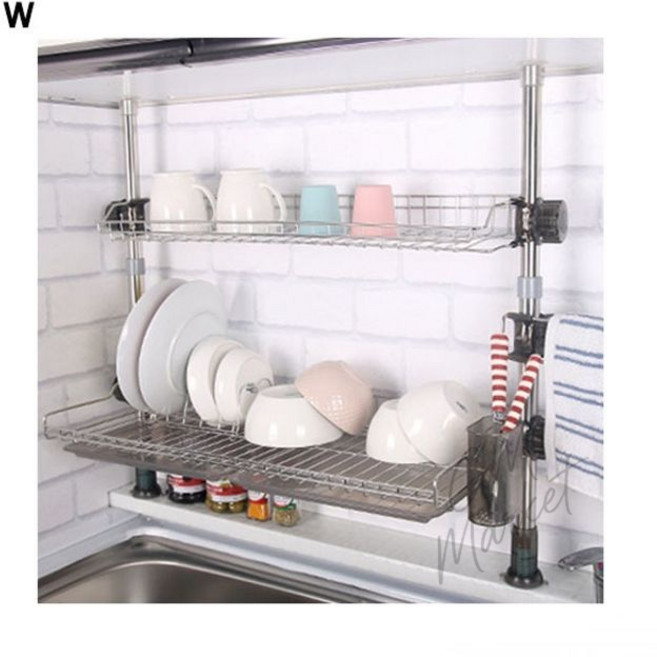 기둥식 싱크선반2단007 다용도선반 싱크대선반 식기건조대.식기선반, 1개