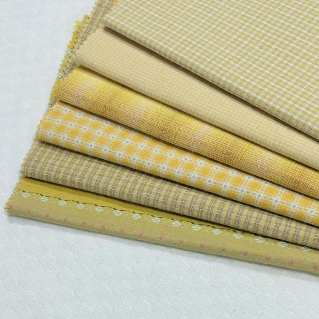 全棉先染布 手工拼布布料 6色布組, 1個, 檸檬黃
