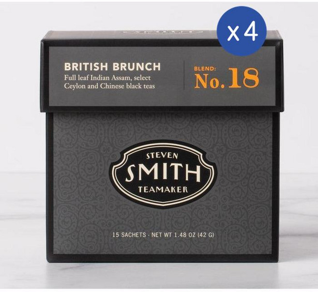 스미스 티메이커 No.18 브리티쉬 브런치 아쌈 실론 블랙티 홍차 티백 Steven Smith Teamaker BRITISH BRUNCH, 15개입, 4개