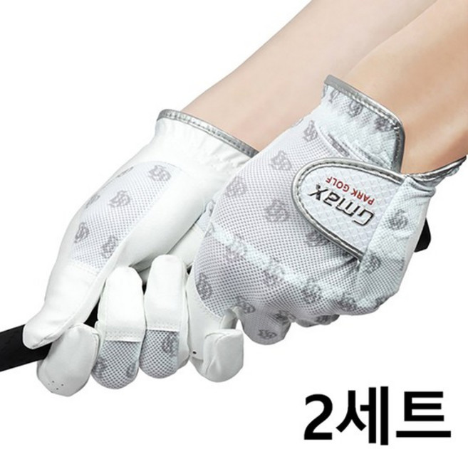 지맥스 남성용 메쉬망사 파크 골프장갑 양손용 세트 PKG10001, 그레이, 2세트