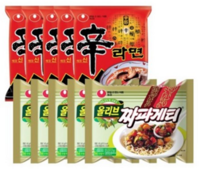 신라면5개+짜파게티5개, 1개