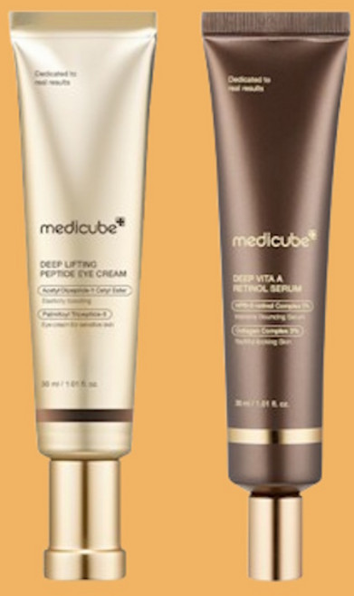 메디큐브 딥 탄력 리프팅 세트 (비타A 레티놀 탄력 리프팅 세럼 + 렙타이드 아이크림), 1개