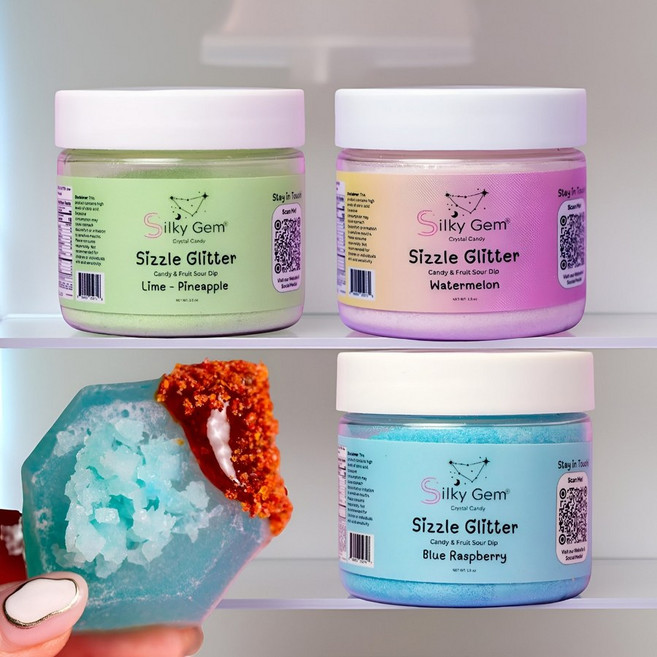 미국 실키잼 실키젬 글리터 사탕 사워 딥 파우더 3종 라즈베리 수박 파인애플