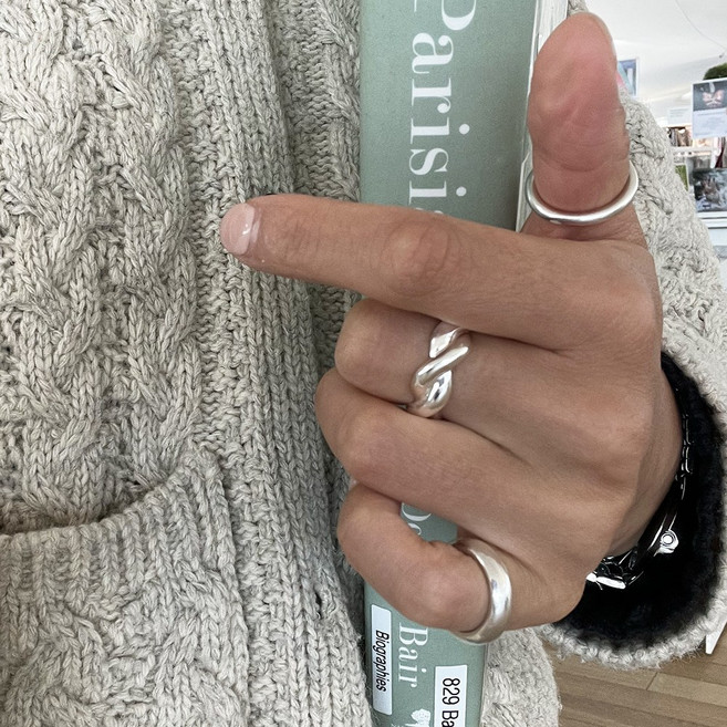 925 silver 볼드 트위스트 오픈 프리사이즈 은 반지