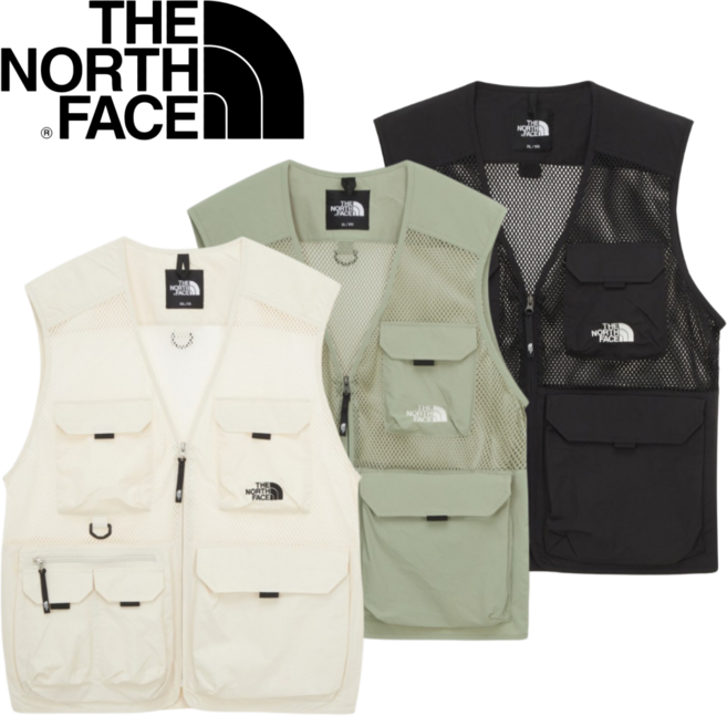 [백화점발송] 노스페이스 남성 메시 베스트 조끼 낚시 캠핑 배달조끼 현장 일상 런닝