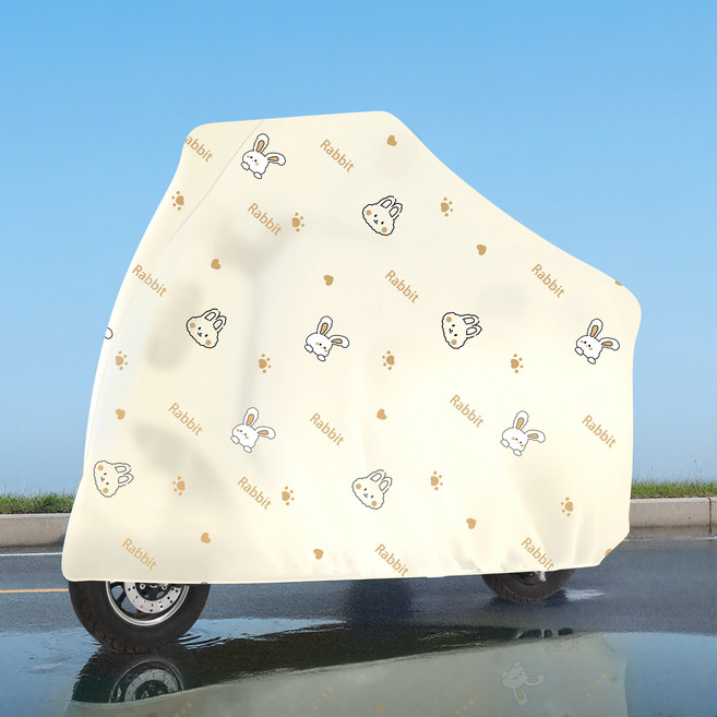 어도어 버니가드 자전거 레인커버 방수 덮개, 1개, 2. 밀크버니 베이지