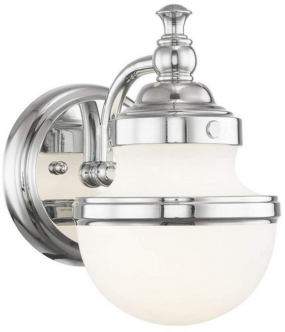 Livex 5711-05 Oldwick 컬렉션 트랜지셔널 원 라이트 욕실 화장대 광택 크롬, Polished Chrome
