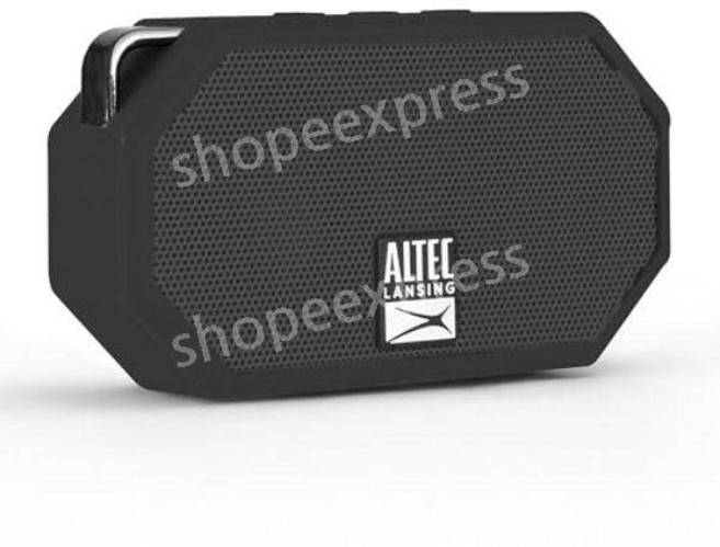 Altec Lansing 미니 H2O - 무선 블루투스 방수 스피커 플로팅 IP67 휴대용 강력한 베이스 풍부한 스테레오 시스템 마이크 30피트 범위 경량 6시, 블랙