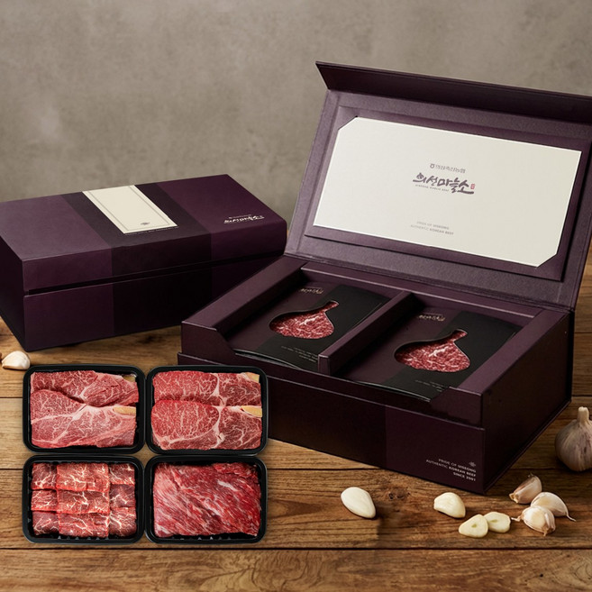 [의성축산농협]의성마늘소 명품 선물세트 3호(1++등급 등심 500g X 2 특수부위 500g 양지 500g), 1개