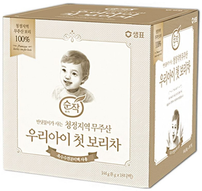 샘표 보리차 첫 144g 우리아이 순작 18T 1(PC) 54132 EA, 18개입, 1개