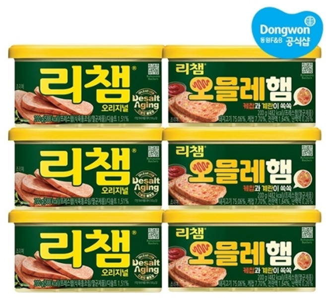 동원 [동원] 리챔 200g x 3캔 + 오믈레햄, 6개