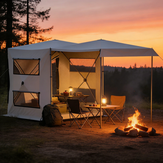 차박 텐트 캠핑텐트 원터치텐트 2000mm*2000mm*2100mm, 그레이, 5