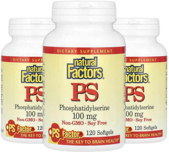 내추럴팩터스 포스파티딜세린 포스타디딜세린 100mg 소프트젤 120정 2+1, 3개