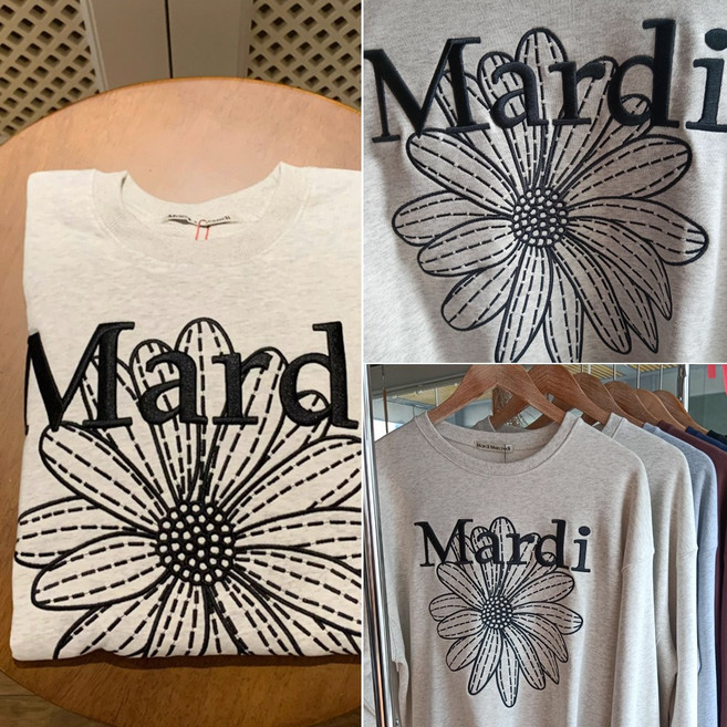 마르디메크르디 맨투맨꽃 플라워 자수 스웻셔츠