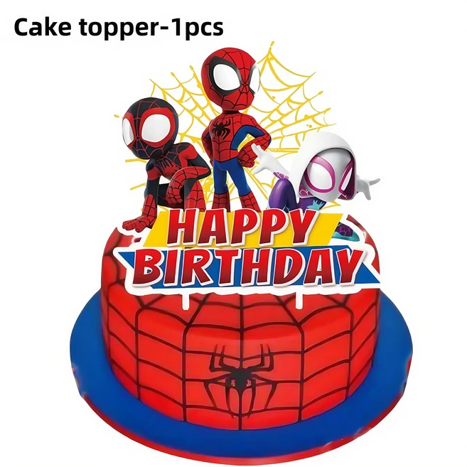 (생일파티 센스왕)스파이더 맨 생일 케이크 장식 토퍼 슈퍼 히어로 컵케익 베이비 샤워 파티 용품 어린이, 01 Style 12