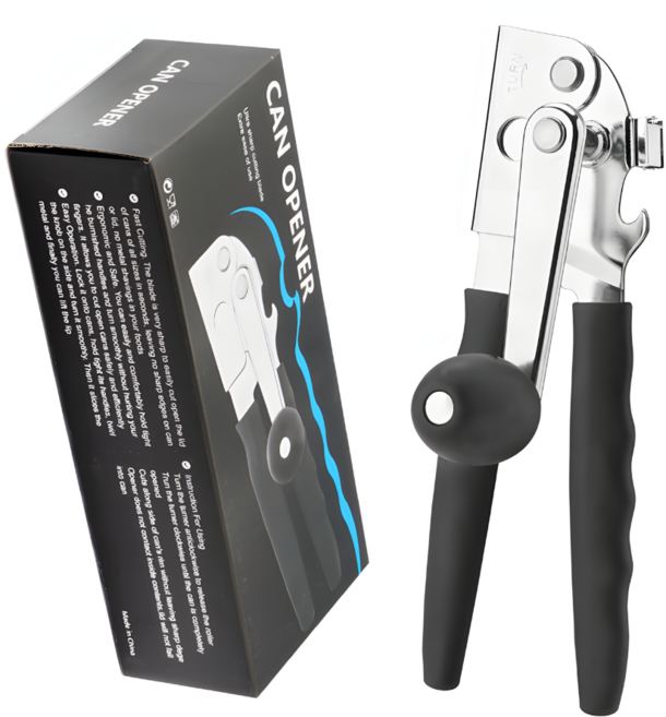 HwaDon 프리미엄 마그네틱 통조림 캔 따개 오프너, 1개, 블랙