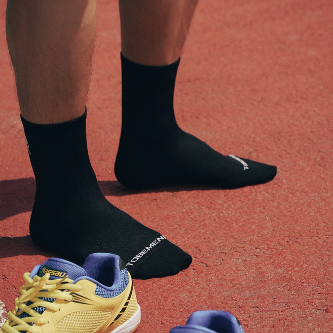 얇은 논슬립 하프 삭스 PRO THIN 축구 풋살 사이클 요가 필라테스 양말, 블랙, 1개