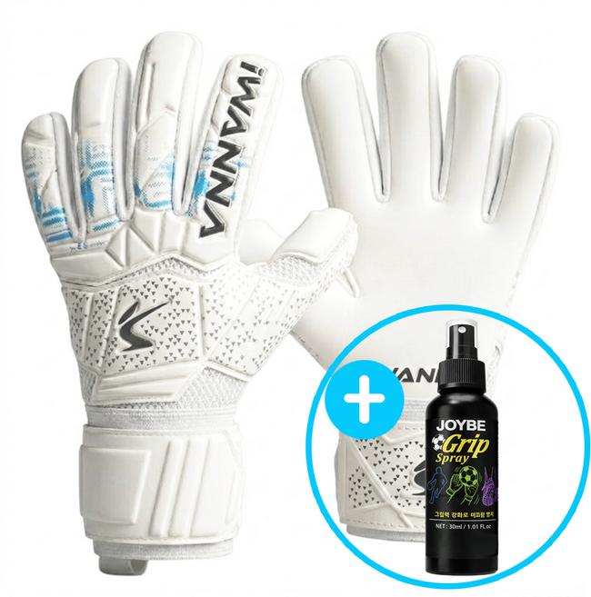 아이워너 손가락 꺾임방지 보호 골키퍼 장갑 양손착용, White + JOYBE스프레이, 1개
