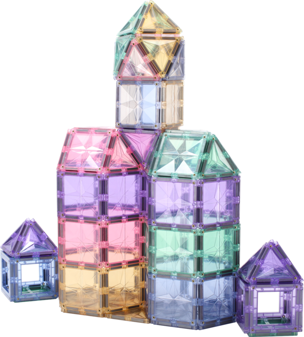 비컴비 MNTL 스타 맥타일즈 파스텔 자석 블럭 62피스 소근육발달 창의력 장난감, 1세트, 파스텔62피스