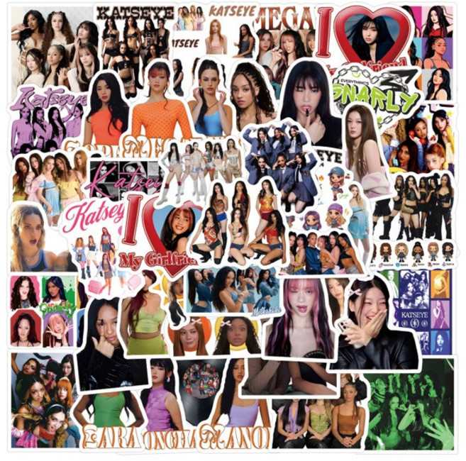 120Pcs Katseye 스티커 MANON SOPHIA 낙서 스티커 DIY 일기 케이스 수제 스크랩북 미적, [01] 옵션1