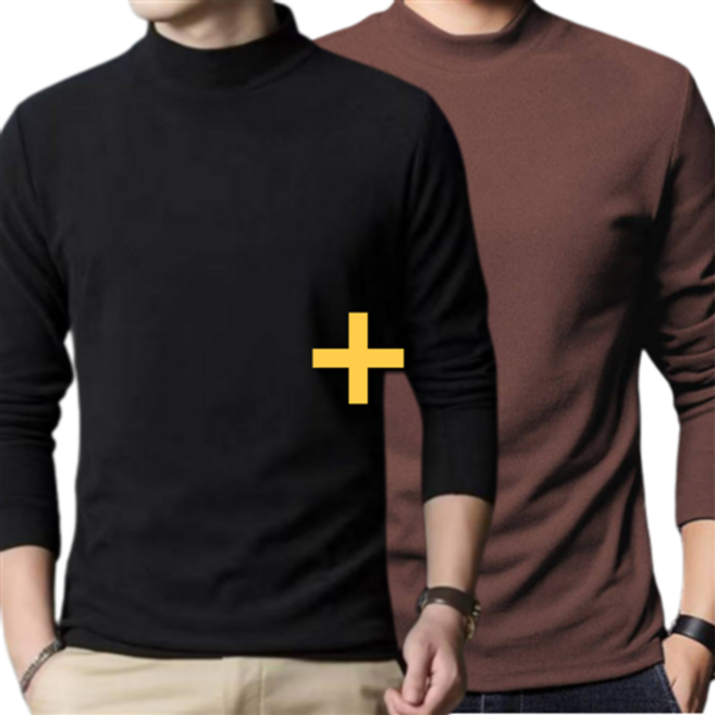 제이인터 남자반폴라 가을니트 기모 니트티 머슬핏 정장 하프터틀넥 1+1