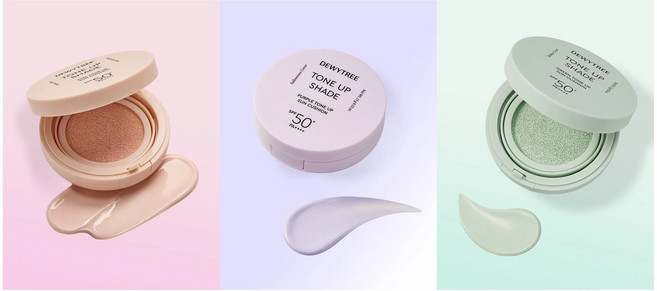 듀이트리 톤업쉐이드 선쿠션 3컬러 SPF50+ PA++++, 1개, 그린