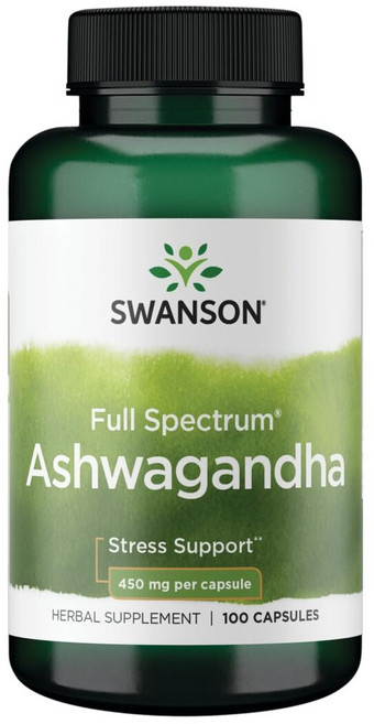 스완슨 풀 스펙트럼 아쉬와간다 허브 아답토젠, 1개, 100정