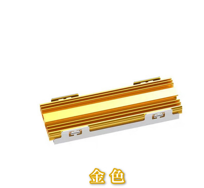 M.2固態硬碟散熱片 全鋁銅鋁組合導熱片 2280NVMe散熱馬甲, 金色(雙面), 1個, TD-03