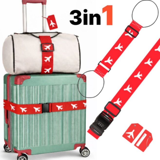 캐리어 벨트 스트랩 여행가방 고정벨트 수하물 잠금 스트랩(1+1+1)