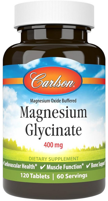 칼슨랩스 마그네슘 글리시네이트 400mg 타블렛, 1개, 120정