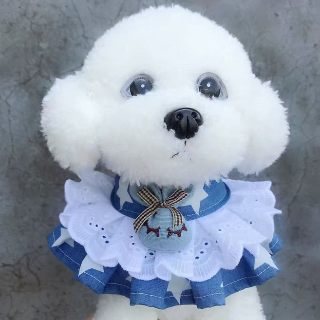 반려동물 스카프 턱받이 강아지 고양이 침받이 목도리, 1개, 블루별