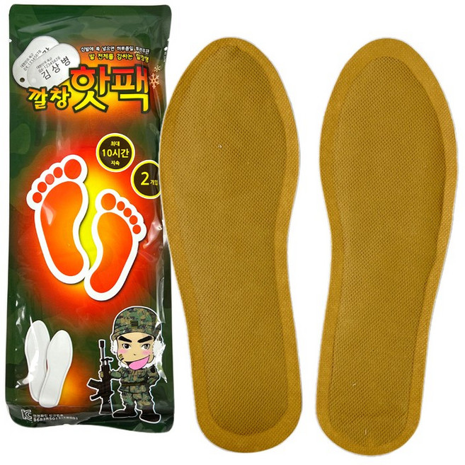 박상병 깔창 핫팩 2p 발바닥 발 보온 방한 접착식 발난로 온열팩 한 켤레, 1세트