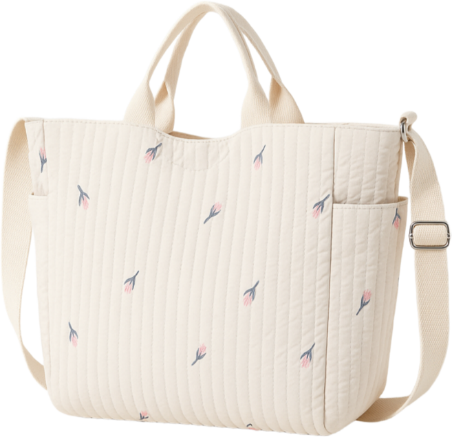 율드림 대용량 크로스백 육아 기저귀가방+기저귀처리봉투케이스 구성, 꽃