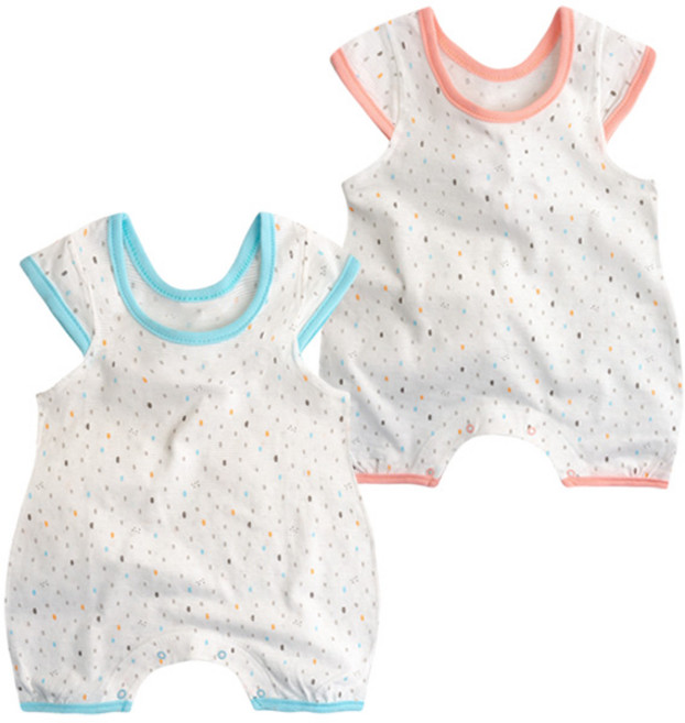 BAEBAE 멩이나시우주복 유아 아기 신생아 여름 옷 나시 자가드 우주복