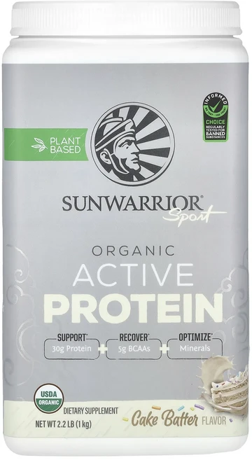 새해 건강을 선물하세요 Sunwarrior Sport 유기농 활성 단백질 케이크 배터 1kg(2.2lb) 특별관리진행, SunwarriorSport유기농활성단백질케이크배터1k - 쿠팡